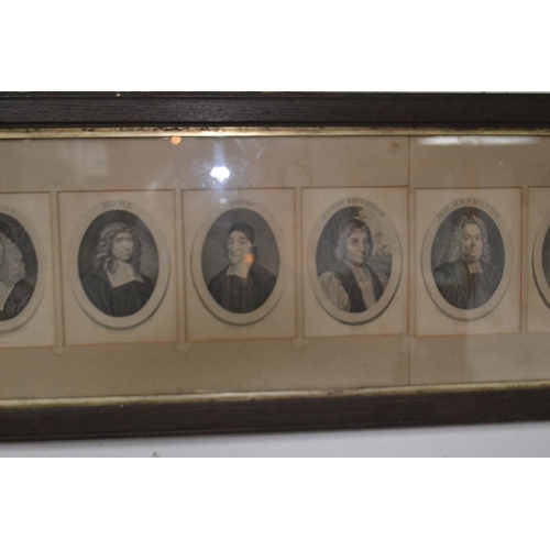 205 - Framed vintage set of litograph portraits