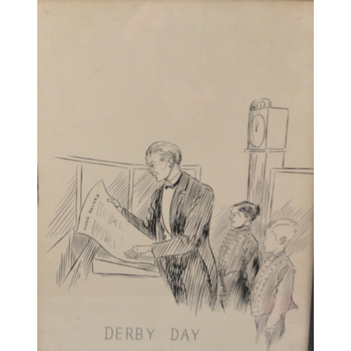 212 - Vintage 'Derby Day' sketch print