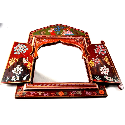 215 - Turkish style hand painted bi-fold door mirror.