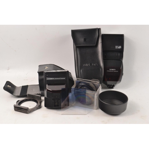 222 - MINOLTA Camera and accessories with camera bag