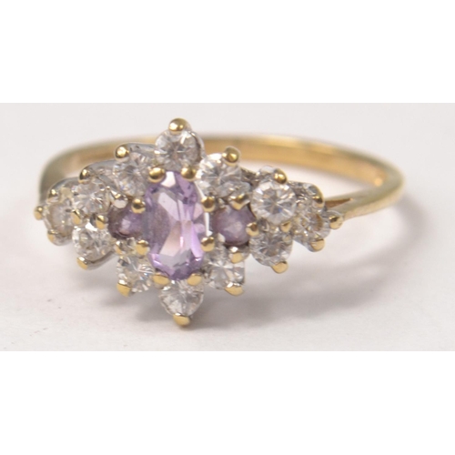 23 - 9ct gold AMETHYST dress ring 1.7g size L and 9ct gold PERIDOT dress ring 2.4g size K