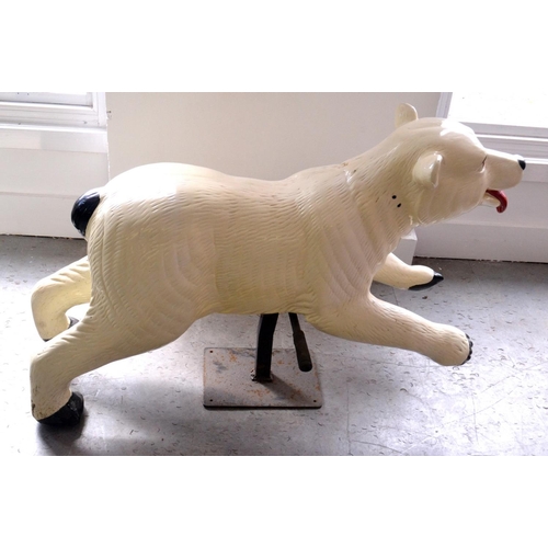 238 - FAIR GROUND Ride-on fibre glass POLAR BEAR animal - in good condition