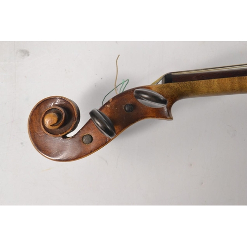 246 - A very old violin in it's case with accessories, and 2 bows!