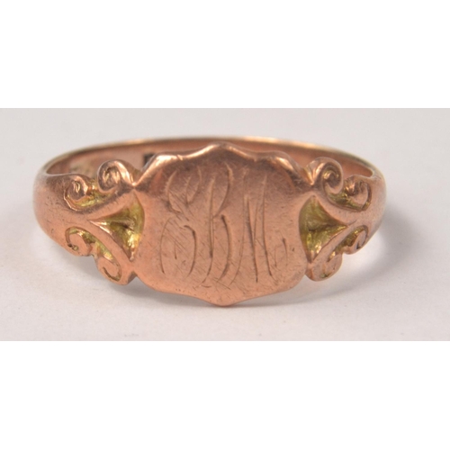 25 - 375 stamped gents signet ring size N weight 2.22g, also 18CT stamped engagement style ring with ston... 