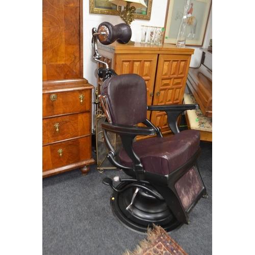 265 - Vintage STERLING maker dental chair. [ serial no 3025] c1920,s. Suitable forTattoo artist or Hairdre... 