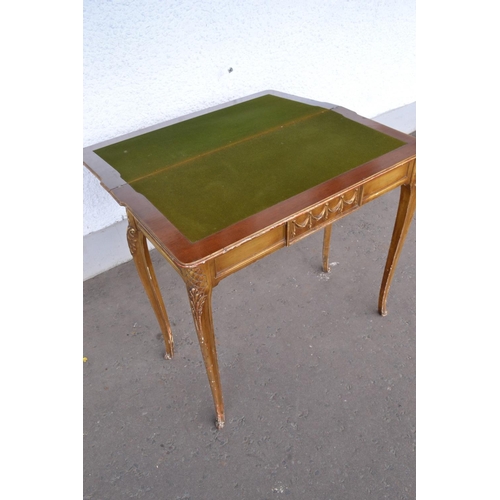 271 - Continental card table c1920's table in gilt finish - nice quality dimensions when opened ?