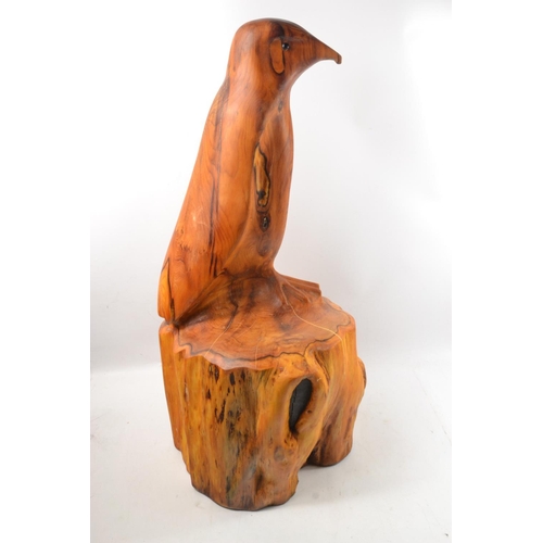 288 - (24)BESPOKE - Locally(Scottish Borders) hand carved from a piece of Yew bird of Prey