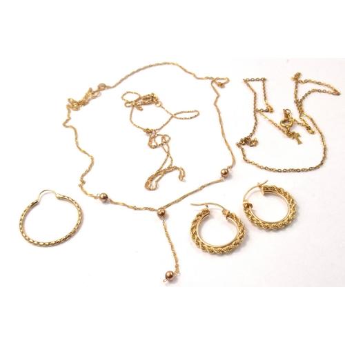 30 - 10k stamped gold necklace weight 1.06g, with a small 10k stamped necklace weight 1.42g 37cm Length, ... 