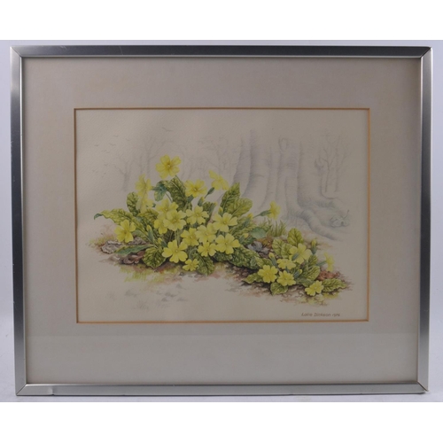 146 - LALIA DICKSON British B1936-1957) 'Scottish Primroses' 1975 original watercolour