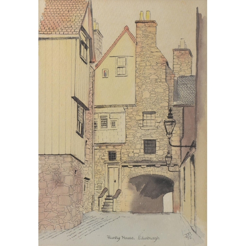 151 - JANET PANTHER Scottish Gatehouse of Holyrood' watercolour signed JP '73 25cm length x 20cm Height an... 