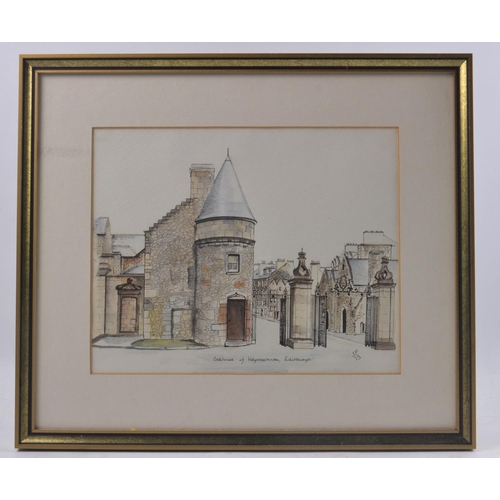 151 - JANET PANTHER Scottish Gatehouse of Holyrood' watercolour signed JP '73 25cm length x 20cm Height an... 