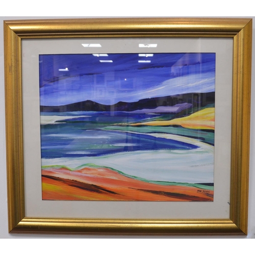 154 - MARI RENNIE Scottish  b1938- Scottish Seascape  acrylic