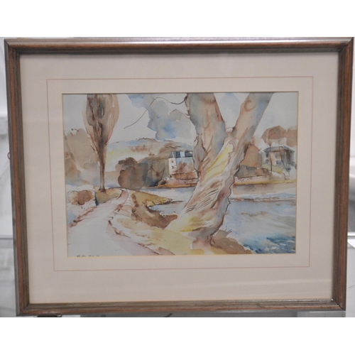 157 - Local Artist PHILIP HUTTON Scottish b1949- 'Willow by the Tweed, Peebles' pen and watercolour origin... 