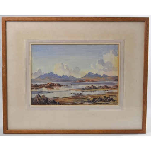 22 - STIRLING GILLESPIE Scottish (1908-1993) watercolour Highland Mountain Scene 24.5cm x 16.5cm. Conditi... 