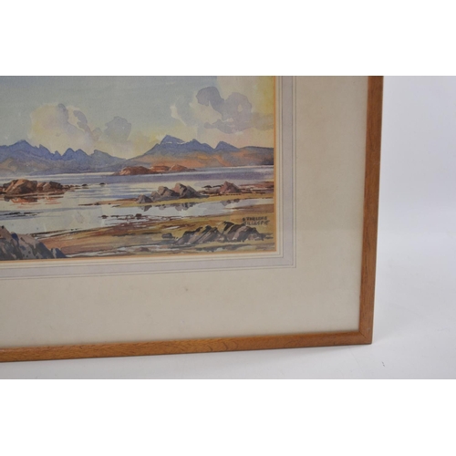 22 - STIRLING GILLESPIE Scottish (1908-1993) watercolour Highland Mountain Scene 24.5cm x 16.5cm. Conditi... 