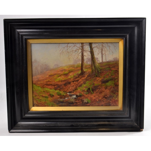 34 - WJ HARGREAVES 'Late Autumn Spindle Wood' oil on board 24cm x 18cm. Condition Report: Prior to biddin... 