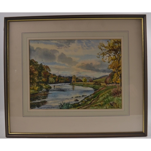 54 - TJ BERTRAM  Scottish 'The Tweed At Boleside Selkirkshire' 1985. Condition Report: Prior to bidding, ... 