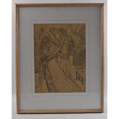 63 - CHARLES McCALL Scottish (1907-1989) 'Churchyard' pencil on paper 1933  (painted in Paris c1930's). C... 