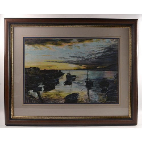 75 - GEORGE A BAIRD Scottish (b1876) 'Harbour Sunrise' watercolour signed bottom right. Condition Report:... 