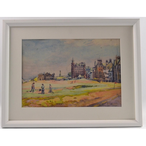 77 - GEORGE CUNNINGHAM STEVENSON Scottish '18th Hole, St Andrews Old Course'  - Watercolour. Condition Re... 