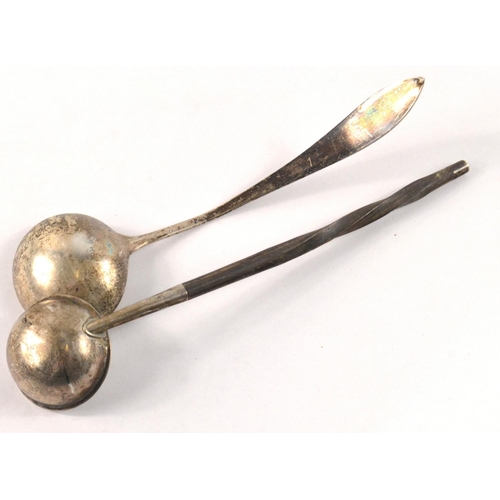 104 - 2 Silver toddy ladles 17cm long