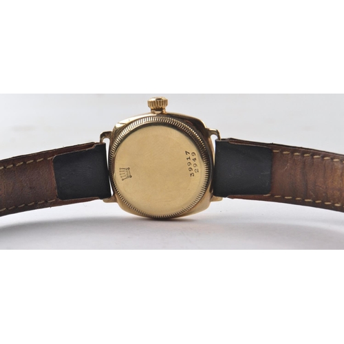 155 - Rare 1920's vintage bubble back Rolex Oyster wrist watch with second hand dial. Has black leather st... 