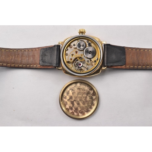 155 - Rare 1920's vintage bubble back Rolex Oyster wrist watch with second hand dial. Has black leather st... 