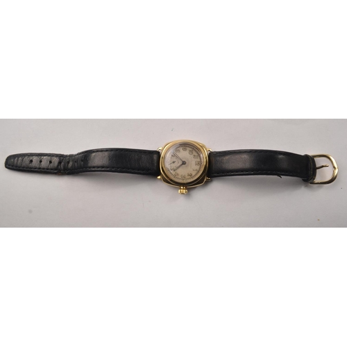 155 - Rare 1920's vintage bubble back Rolex Oyster wrist watch with second hand dial. Has black leather st... 