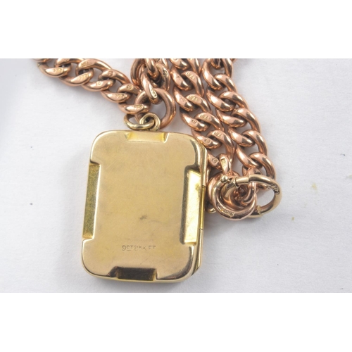 168 - 375 stamped gold chain with a good quality gold plated locket gross weight 25.2g