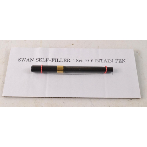 136 - SWAN self filler fountain pen 18ct collar and 14ct gold nib