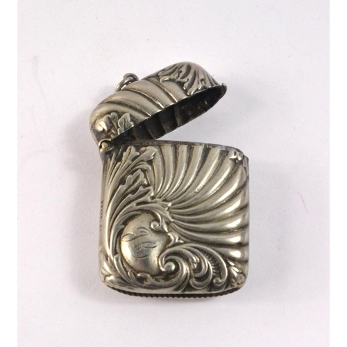 18 - Unusual ART NOUVEAU styled striker vesta case with silver smith maker stamp on lip of case, however ... 