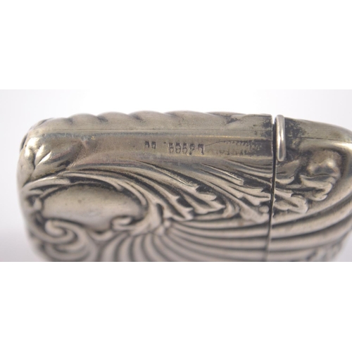 18 - Unusual ART NOUVEAU styled striker vesta case with silver smith maker stamp on lip of case, however ... 