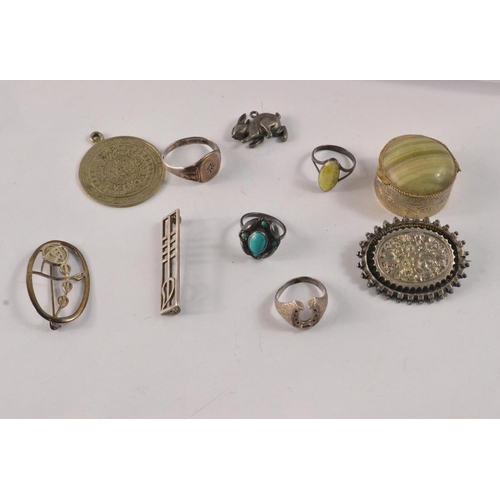 22 - Mixed costume jewellery white metal with some interesting curios