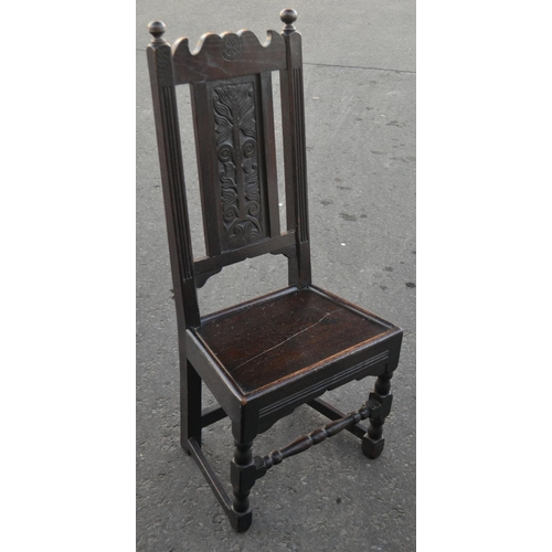 344 - Tall backed oak hall chair