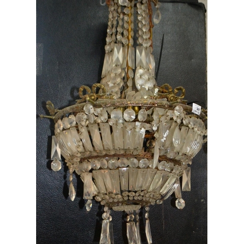 347 - Antique crystal chandelier, since been electrified, came from a Scottish family home,