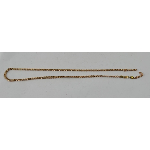 48 - 9kt gold flat link necklace