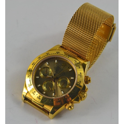 50 - Rolex STYLE  gold coloured wrist watch