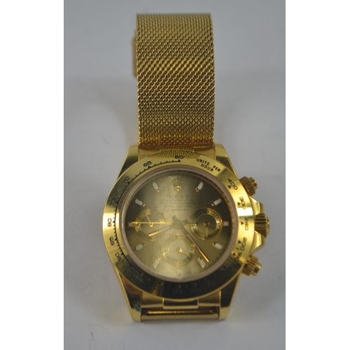 50 - Rolex STYLE  gold coloured wrist watch