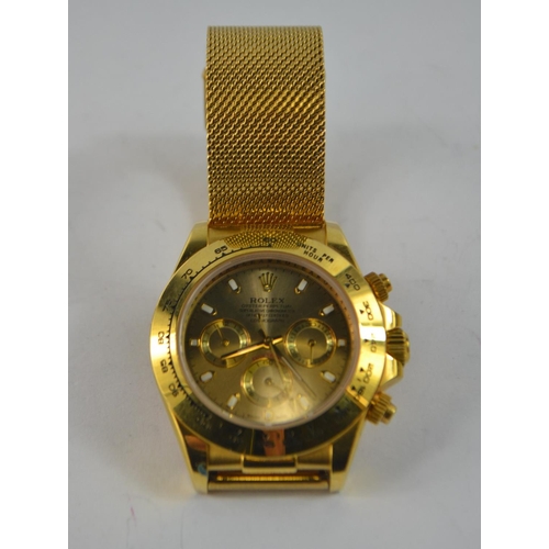 50 - Rolex STYLE  gold coloured wrist watch