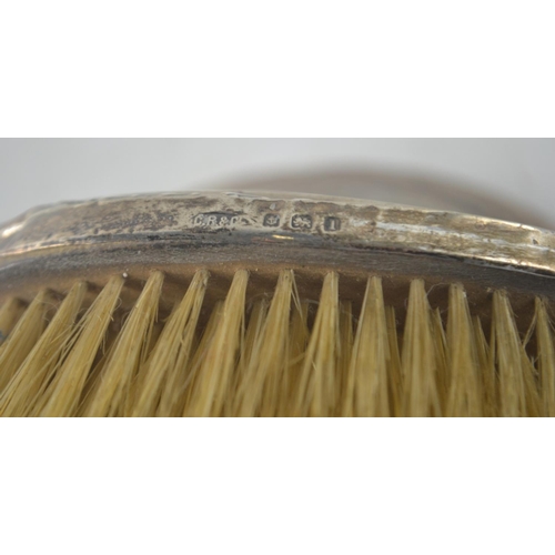 53 - Hallmarked silver Birmingham 1910 dressing table hairbrush and Hallmarked silver dressing table mirr... 