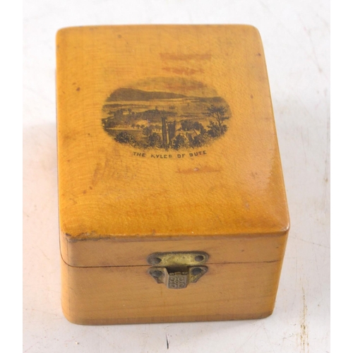 54 - Mauchline ware trinket box 'THE KYLES. OF BUTE'