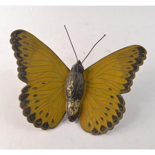 57 - A large brass painted butterfly wing span 27cm approx- Unusual!