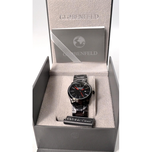 6 - Ladies black Globenfeld watch [ boxed as new] cost over £150 rrp