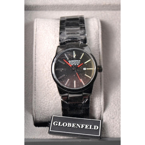 6 - Ladies black Globenfeld watch [ boxed as new] cost over £150 rrp