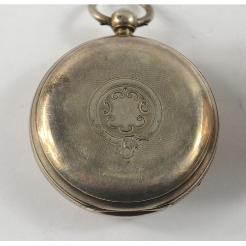 76 - A vintage H Samuel silver pocket watch 5cm Diameter gross weight 134g  With a silver Theo Gaunt made... 