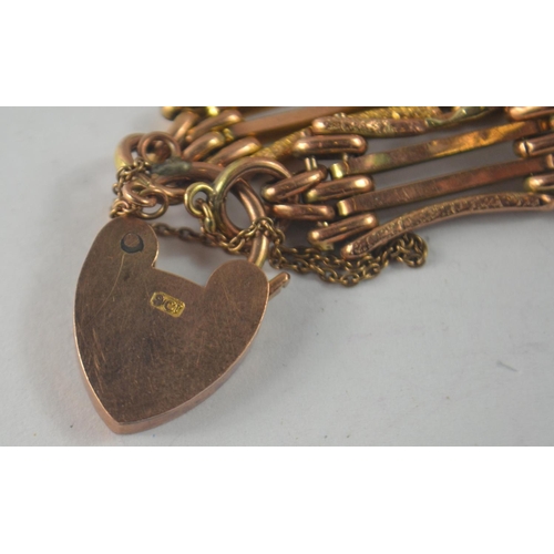 78 - 9ct vintage stamped gate link bracelet