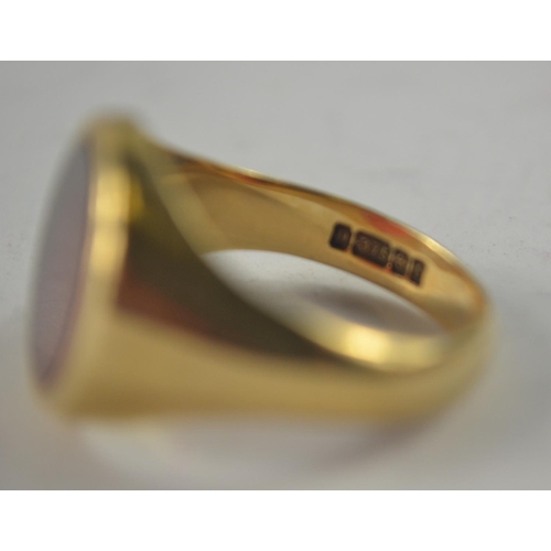 90 - Gents signet ring 375 stamped  ring size T