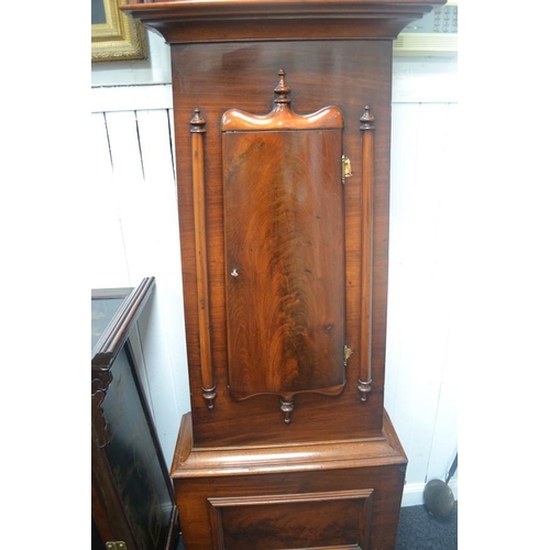 17 - Grandfather clock in mahogany case been well looked after