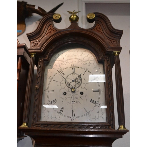 18 - EDINBURGH maker antique oak cased grandfather clock