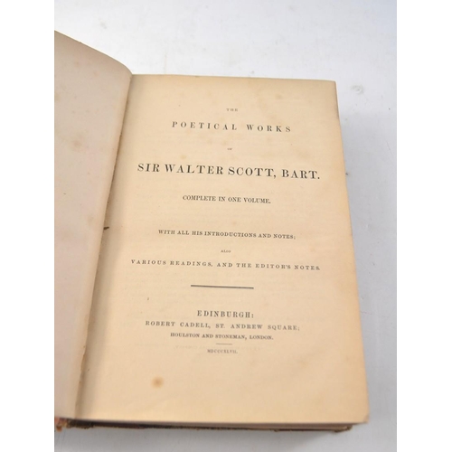 291 - LOCAL INTEREST SIR WALTER SCOTT part leather bound 'The Poetical Works of SIR WALTER SCOTT, BART Com... 